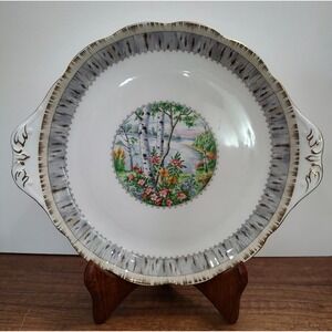 Royal Albert Silver Birch 10.25" x 9" Bone China Cake Serving Plate